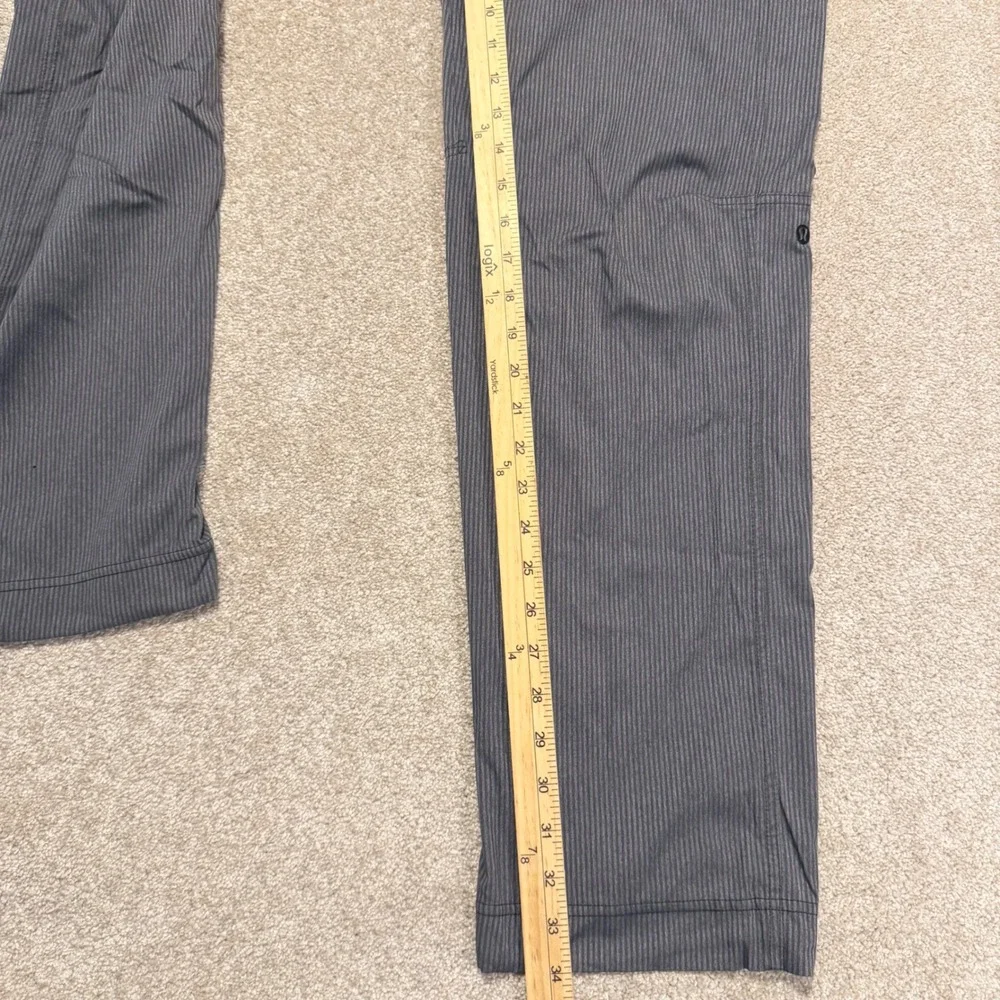 Lululemon Seawall Track Pants Mens L Grey Striped Drawstring Athleisure Yoga 34L